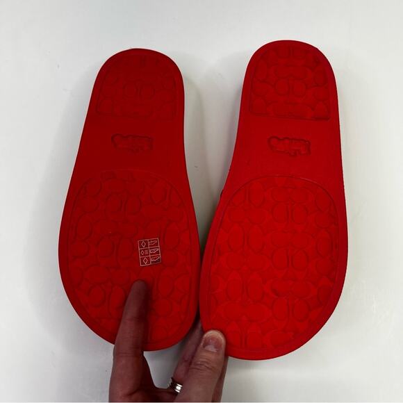 Coach Udele Sport Slide sandals rainbow signature canvas - 7B - Picture 8 of 11